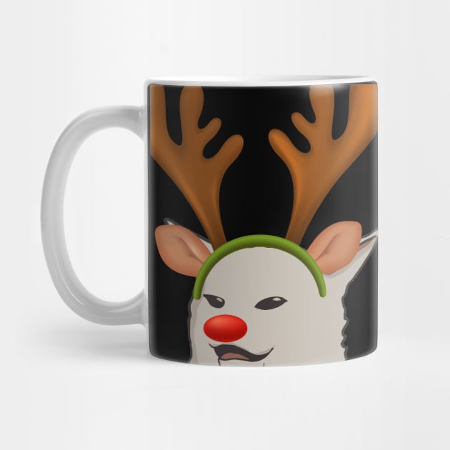 Funny Christmas Cat with Reindeer Antlers Xmas 2022 by Amelia Emmie